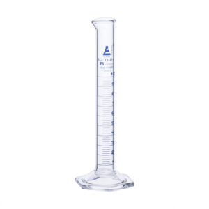 Graduated Cylinder, 10ml - Class B - Blue Graduations, Hexagonal Base