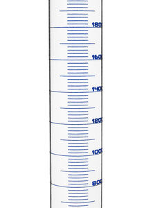 Measuring Cylinder, 2000ml - Class B - 34/35 Polypropylene Stopper - Round Base, Blue Graduations - Borosilicate Glass - Eisco Labs