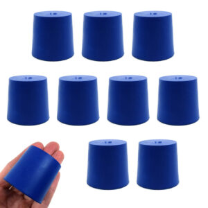 Neoprene Stoppers, Solid Blue - Size: 38mm Bottom, 42mm Top, 40mm Length - Pack of 10