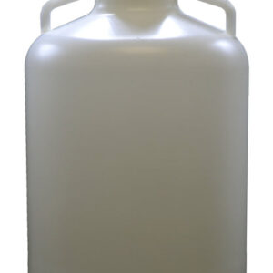 20 Liter (5.25 Gallon) Carboy Jug with Gasket Cap, White Premium Polypropylene with 2 Handles, 21" H - 11 3/4" D with 2 5/8" Opening - Eisco Labs