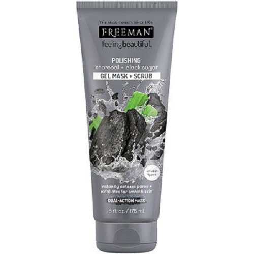 Freeman Polishing Charcoal And Black Sugar Gel Mask + Scrub 6oz