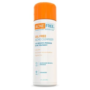 Acnefree Oil Free Acne Cleanser With 2.5% Benzoyl Peroxide Acne Treatment 8 Fl Oz.