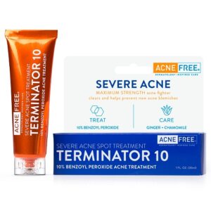 Acnefree Terminator 10 Acne Spot Treatment With 10% Maximum Strength Benzoyl Peroxide, 1 Oz