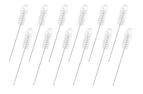 12PK Nylon Cleaning Brushes, 12.25" - Fan Shaped End - 1.5" Diameter