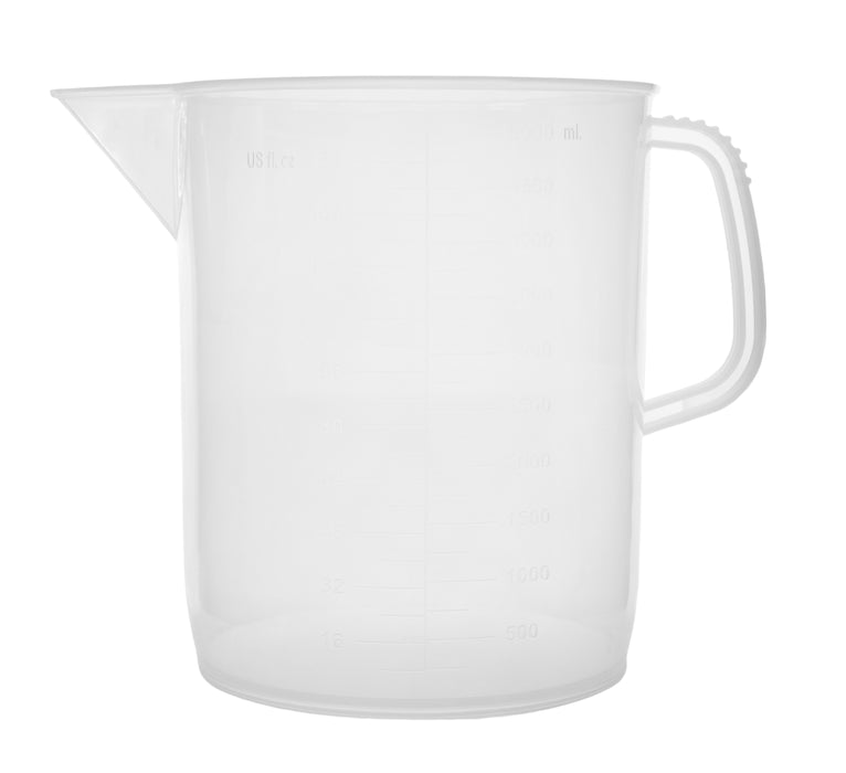 Measuring Jug, 5000ml - Short Form, Euro Design - Polypropylene Plastic - Raised Graduations