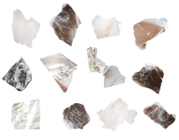 12PK Raw Muscovite Mica Specimen, 1" - Geologist Selected Samples - Eisco Labs