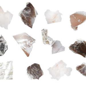 12PK Raw Muscovite Mica, Mineral Specimen - Approx. 1"- Geologist Selected & Hand Processed - Great for Science Classrooms - Eisco Labs