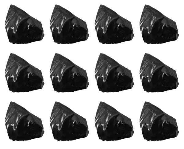 12PK Raw Obsidian Specimen 1" - Geologist Selected Samples - Eisco Labs
