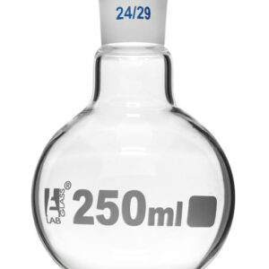 Boiling Flask with 24/29 Joint, 250ml - Round Bottom, Interchangeable Screw Thread Joint - Borosilicate Glass - Eisco Labs