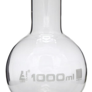 Boiling Flask 1000ml - Borosilicate Glass - Flat Bottom Wide Neck - Eisco Labs