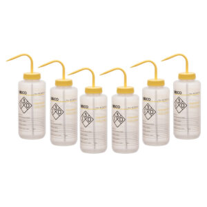 6PK Performance Plastic Wash Bottle, Isopropanol, 1000 ml - Labeled (2 Color)