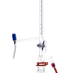 Automatic Zero Burette, 10ml - Class B - 29/32 Joint Size - 0.05±ml Tolerance, 0.05ml Sub. Divisions - 1000ml Reservoir Capacity - With Intermediate Stopcock & Schellbach Stripe - Eisco Labs