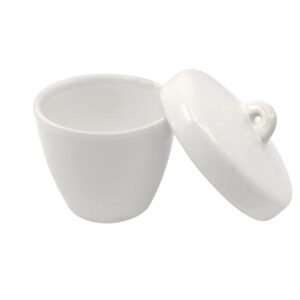 Porcelain Crucible with Lid 25mL Capacity - Tall Form
