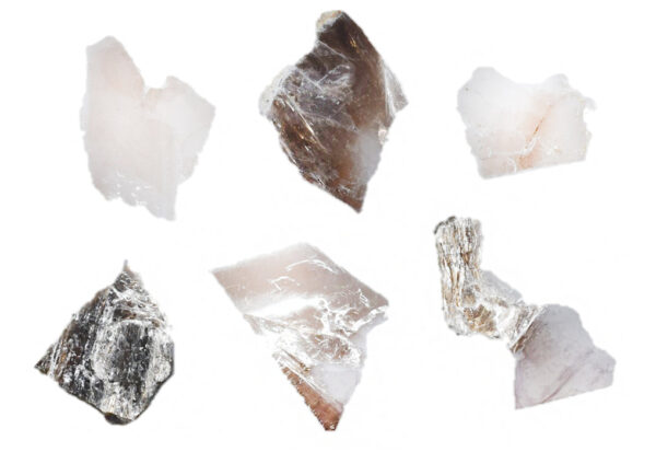 6PK Muscovite Mica Specimen (Mineral), Approx. 1" (3cm) - Ideal for Science Classrooms - Eisco Labs