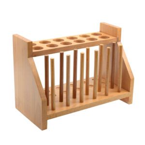 Wooden Test Tube Stand & Draining Rack - Holds 12 Tubes - 9.3"
