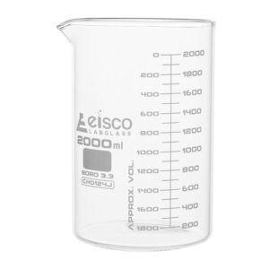 Beaker, 2000ml - ASTM - Low Form, Dual Scale Graduations - Borosilicate Glass
