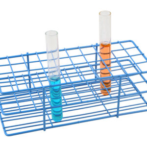 Blue Epoxy Coated Steel Wire Test Tube Rack, 40 Holes, Outer Diameter permitted of tubes 18-20mm or less , 4 X 10 Format
