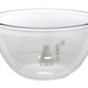 Evaporating Basin - 3" (76mm) dia.  Borosilicate Glass, Flat bottom with Spout - Eisco Labs