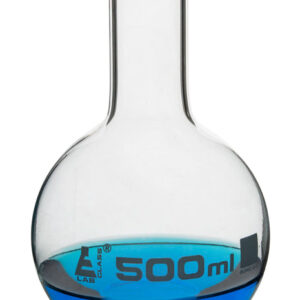 Boiling Flask 500ml - Borosilicate Glass - Flat Bottom Narrow Neck - Eisco Labs