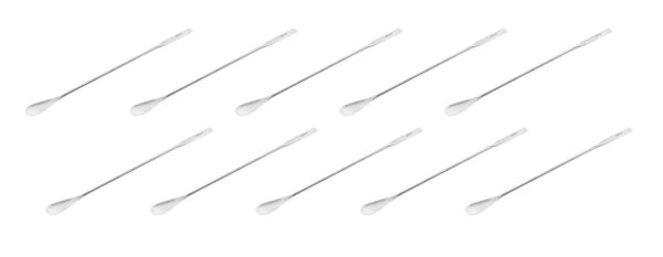 10PK Spatula Spoons, 9" - Stainless Steel - Flat End, Scoop End