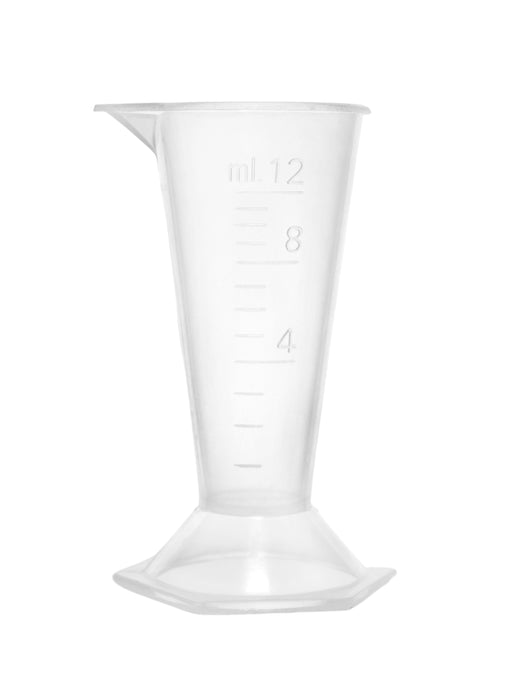 Conical Measure, 12ml - Polypropylene - Raised Graduations - Hexagonal Base