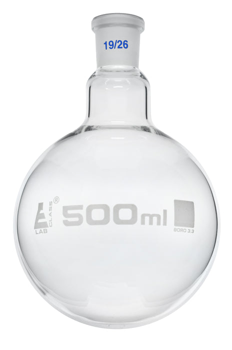 Florence boiling flask, 500ML - 19/26 interchangeable joint - borosilicate