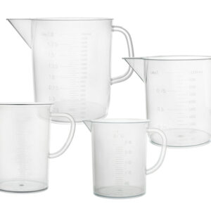 4PK Measuring Jugs, 250ml, 500ml, 1000ml, 2000ml - Polypropylene, Raised Graduations