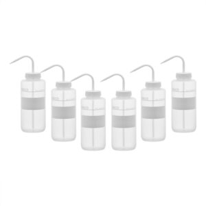 6PK Performance Plastic Wash Bottle, No Label, 1000 ml