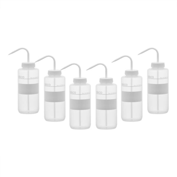 6PK Performance Plastic Wash Bottle, No Label, 1000 ml