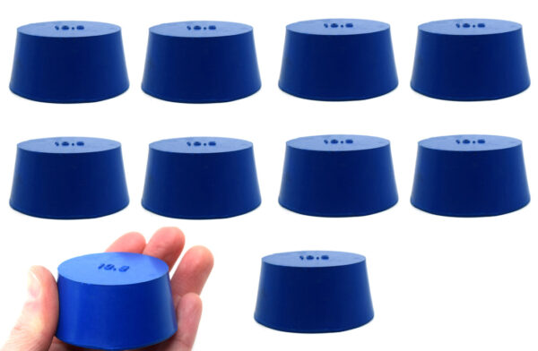 10PK Neoprene Stoppers, Solid - ASTM - Size: #10.5 45mm Bottom, 53mm Top, 25mm Length