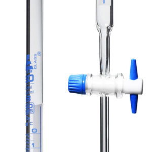 Schellbach Burette, 50mL - Class B -  PTFE Stopcock - Blue Graduations - Borosilicate Glass