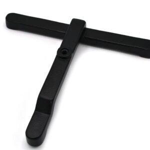 T-Shaped Nesting Support Base - 8.5"x7.5" Base -  Heavy Duty Cast Iron, Black - Eisco Labs