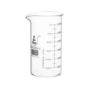Beaker, 250ml - Tall Form - White Graduations - Borosilicate Glass