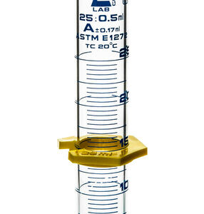 Measuring Cylinder, 25ml - Class A, ASTM - Blue, 0.5ml Graduations - Borosilicate Glass - Eisco Labs