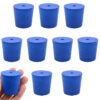 Neoprene Stoppers, 1 Hole - Blue - Size: 31mm Bottom, 36mm Top, 35mm Length - Pack of 10