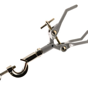 3 Prong Double Adjustable Universal Retort Clamp with Boss Head, 9" Long, 3.5" Maximum Opening - Eisco Labs