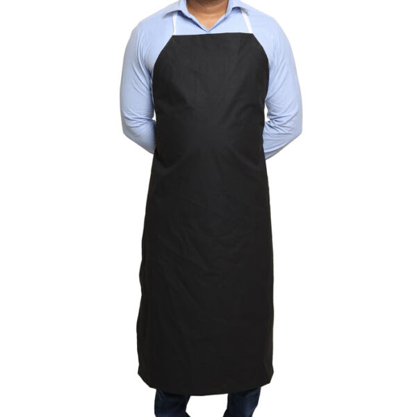 25PK Rubber Vinyl Apron, Large (27"W x 42"L) - Black