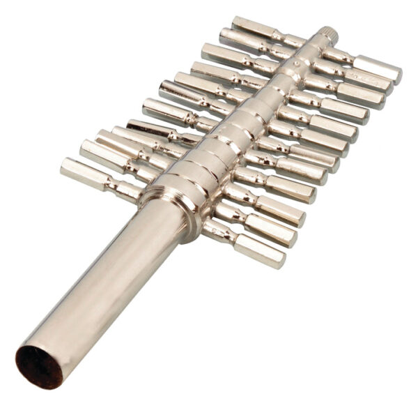 Cork Borer Set, Set of 12 Sizes - 4-18mm - German Pattern - Brass, Nickel Plated Finish - Eisco Labs