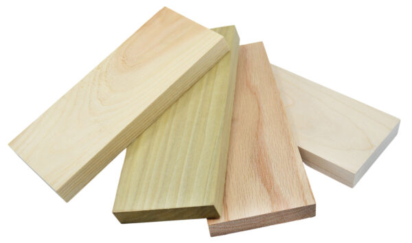 4PK Wooden Boards, 8 Inch - For Use in Density & Hardness Experiments - Poplar, Oak, Pine & Maple - Eisco Labs