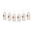 6PK Performance Plastic Wash Bottle, Distilled Water, 500 ml - Labeled (4 Color)