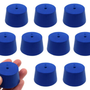 10PK Neoprene Stoppers, 1 Hole - ASTM - Size: #9 - 37mm Bottom, 45mm Top, 25mm Length