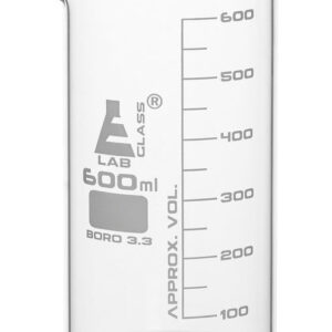 Beaker, 600ml - Tall Form - White Graduations - Borosilicate Glass