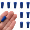 Neoprene Stoppers, 1 Hole - Blue - Size: 6mm Bottom, 8mm Top, 16mm Length - Pack of 10