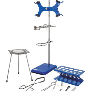 13 Piece Set - Complete Research Grade Lab Starter Kit - Includes Rod, Base, Tongs, Rings, Test Tube Stands, Clamps & More - Eisco Labs