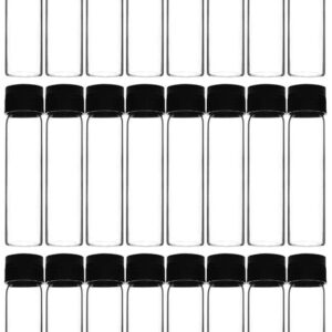 Culture Tube with Screw Cap, 30mL, 24/PK - 25x95mm - Flat Bottom - Borosilicate Glass