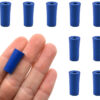 Neoprene Stoppers, 1 Hole - Blue - Size: 8mm Bottom, 10.5mm Top, 20mm Length - Pack of 10