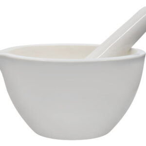 Porcelain Mortar & Pestle Set, 67oz - Heavy Duty Pattern - Unglazed Grinding Surface