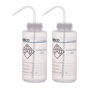 2PK Performance Plastic Wash Bottle, Distilled Water, 1000 ml - Labeled (2 Color)