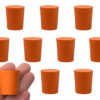 10PK Rubber Stoppers - Solid - 21mm Bottom 24mm Top 28mm Length