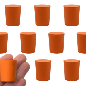 10PK Rubber Stoppers - Solid - 21mm Bottom 24mm Top 28mm Length